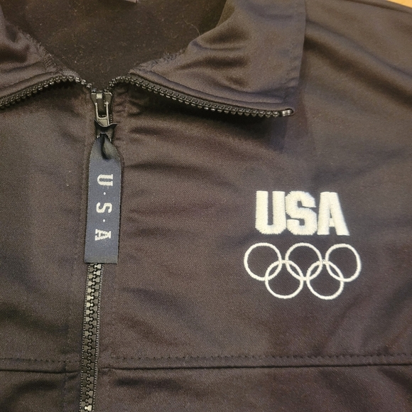Vintage Team USA Olympics black warm up full zip jacket size L - Picture 2 of 6
